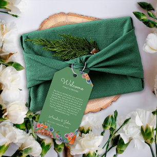 Rustik Boho Grön Bröllopspresent Välkomstpresent K Presentetikett
