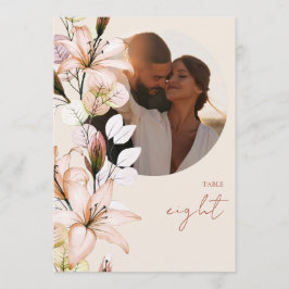 Rustik Boho Höst Blommig Fotobord Nummer Inbjudningar