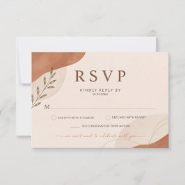 Rustik Boho Jordnära Terrakotta Bröllop RSVP OSA Kort