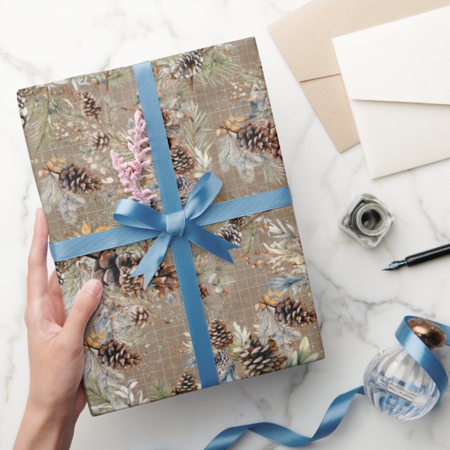 Rustik Boho julgran lantlig mönster  Presentpapper (Gifting)