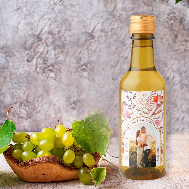 Rustik Boho Kärlek & Tacksamhet Vildblomma Bröllop Vinetikett (Skapare uppladdad)