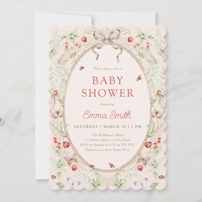 Rustik Boho Könsneutral Baby Shower Inbjudningar (Framsida)
