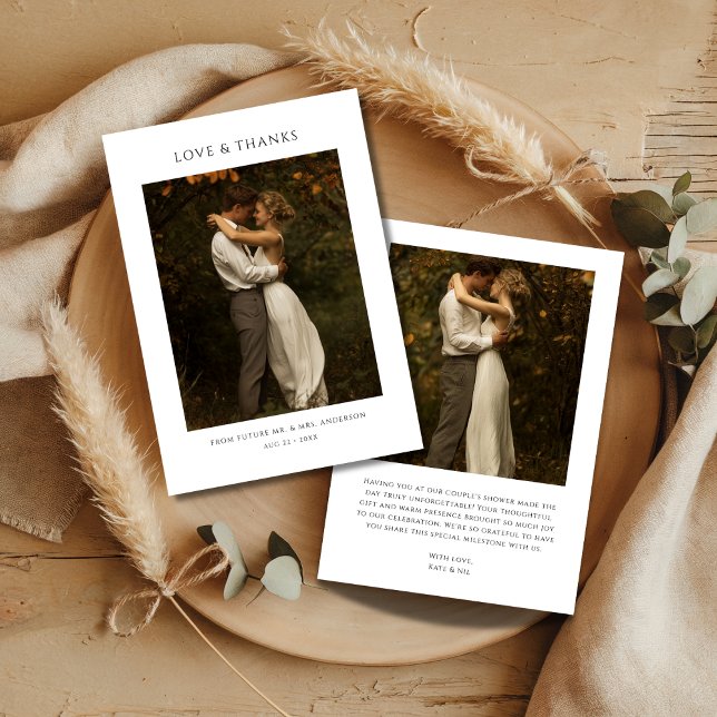 Rustik Boho Modern Bröllopsfest Fotobridal Tack Kort (Skapare uppladdad)