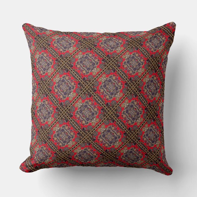 Rustik boho mosaikmönster kudde (Framsida)
