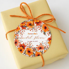 Rustik Boho Orange Höstblomma Krans Bröllopsshow Gåvor Etiketter