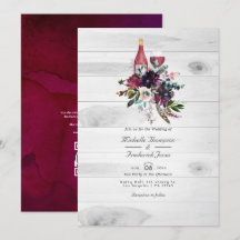 Rustik Boho Plommon Vinprovning QR-kod RSVP Bröllo