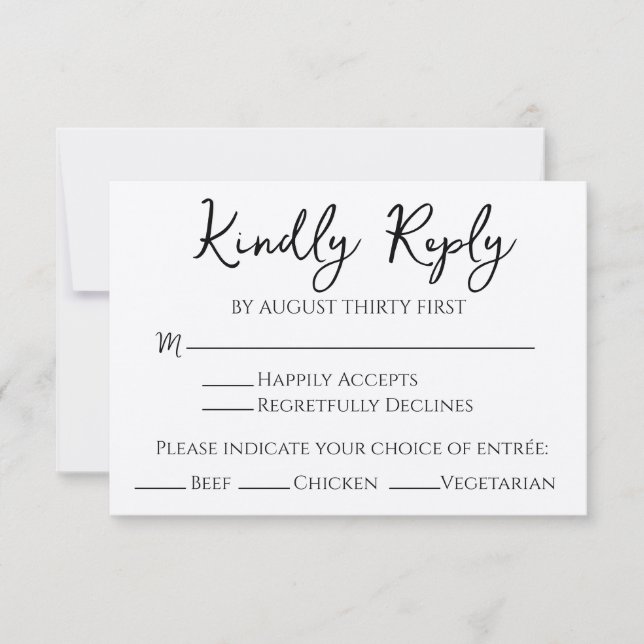 Rustik Boho RSVP-kort Handskriven Font Inbjudningar (Framsida)