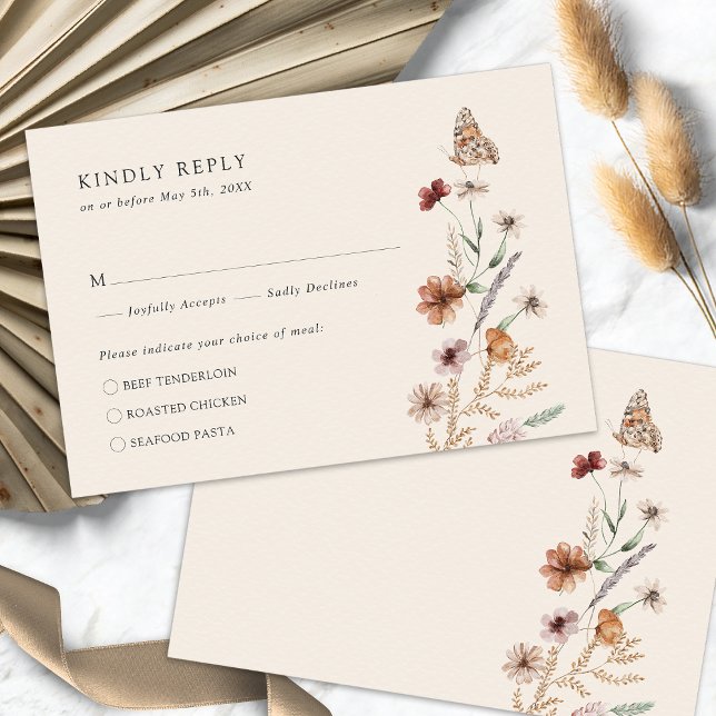 Rustik Boho RSVP-kort OSA Kort (Rustic Boho RSVP Card
)