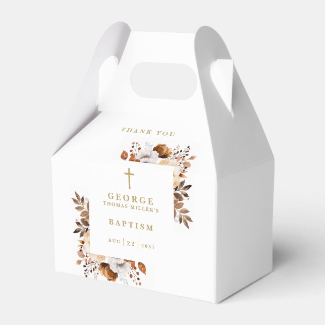 Rustik Boho Terrakotta Botanisk Blommig Dop Presentaskar (Framsidan Sidan)