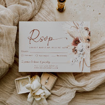 Rustik Boho Terrakotta Bröllop RSVP-svarskort