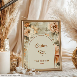 Rustik Boho Terrakotta Elfenbensblomma Personlig Poster