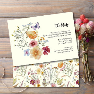 Rustik Boho Vildblomma Bröllopsdetaljer Tilläggskort