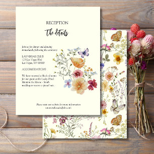 Rustik Boho Vildblomma Bröllopsdetaljer Tilläggskort