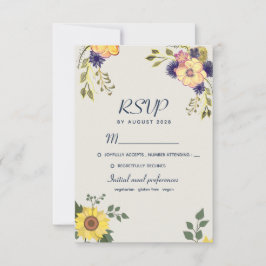 Rustik Boho Watercolor Blommig Bröllop OSA Kort