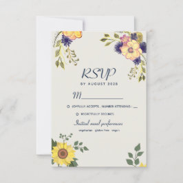 Rustik Boho Watercolor Blommig Bröllop OSA Kort