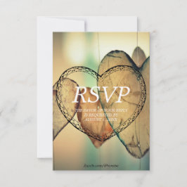 Rustik Bokeh-hjärtan Bröllop RSVP-kort OSA Kort