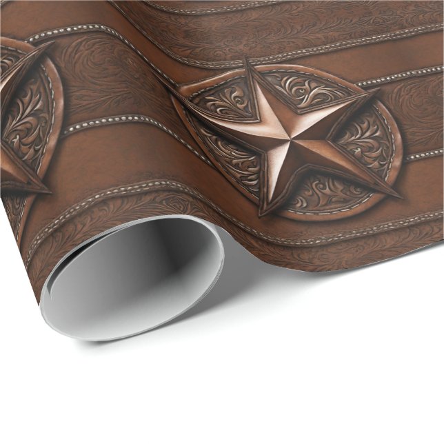 Rustik Bondegård Cowboy Västerländsk Landsbygd Tex Presentpapper (Rullad Hörn)