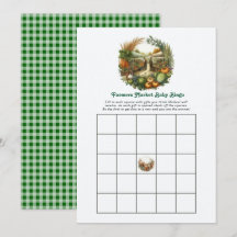 Rustik Bondemarknad Baby Shower Bingo-spel