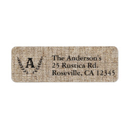 Rustik Bondgård Jute & Svart Botanisk Lagerblad Returadress Etikett