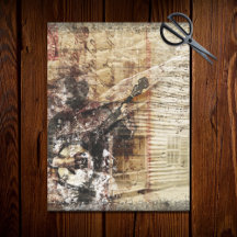 Rustik bondgård stuga Banjospelare decoupage