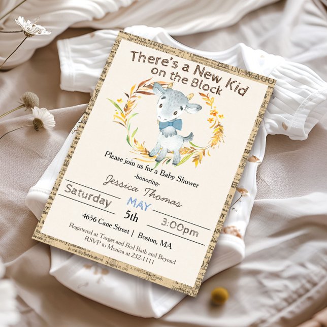 Rustik Bondgårds Getpojke Baby Shower Inbjudningar (Skapare uppladdad)