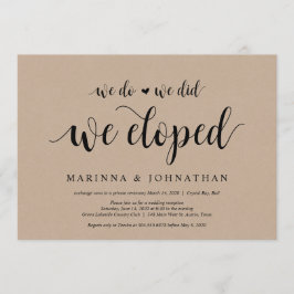 Rustik Bondgårds-Kraft, Svart skrivstil, Bröllopsf Inbjudningar