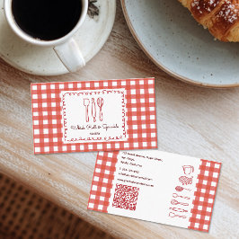 Rustik Bondgårdsgingham QR-kod Bageri Visitkort