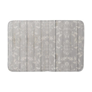 Rustik bondgårdsshabby chic vit trä dekorativ badrumsmatta