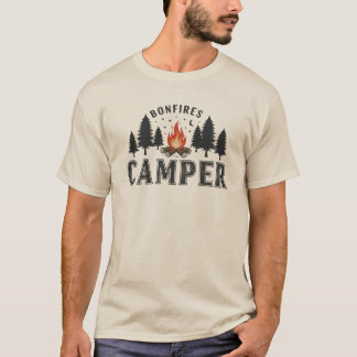 Rustik Bonfire Camper Night Forest Design T Shirt