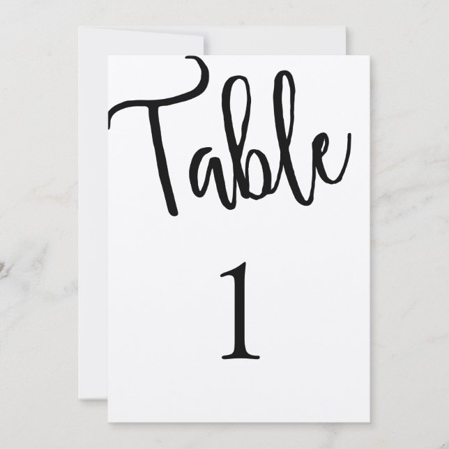 Rustik bord nummer modern. Kraft bröllop. Enkel Inbjudningar (Framsida)