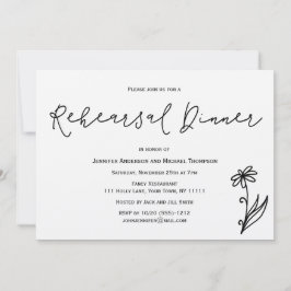 Rustik botanisk Blommigt Rehearsal Middag Inbjudningar