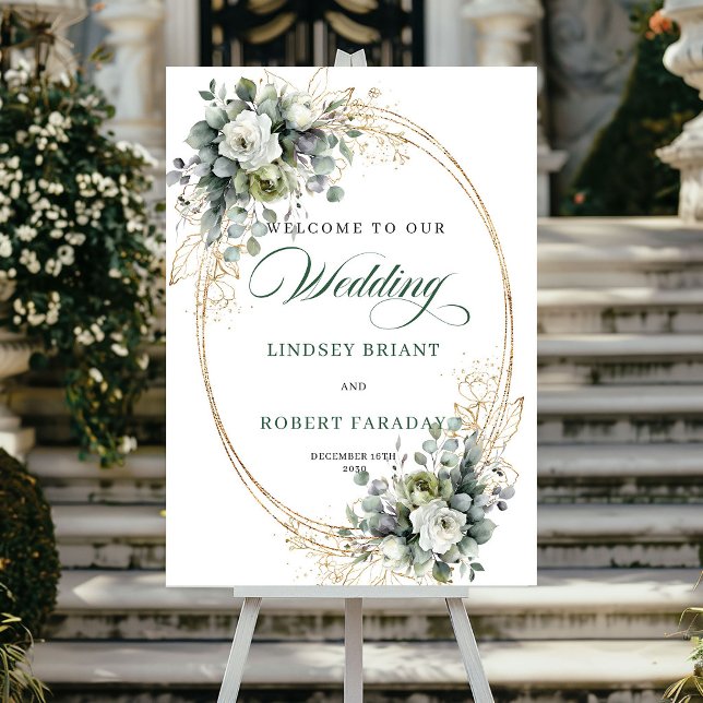 Rustik botanisk bohemisk bröllopsväxlingsskylt poster (Rustic Botanical Bohemian Wedding Welcome Sign)