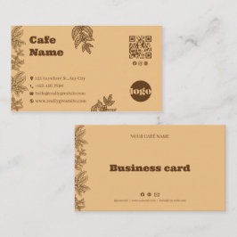 Rustik Botanisk Café Affärskortsmall Mall Lojalitetskort