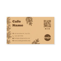 Rustik Botanisk Café Affärskortsmall Mall