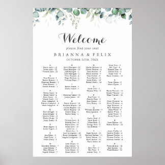 Rustik Botanisk Eukalyptus Grönska Bröllop Poster
