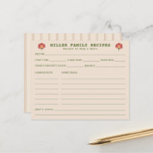Rustik Botanisk Farmhouse Familjreceptkort