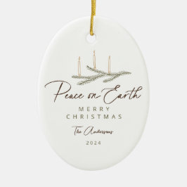 Rustik botanisk fred på Jorden Skriptfoto Julgransprydnad Keramik