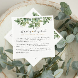 Rustik Botanisk Grönt och Guld Foliage Bröllop Pappersservett