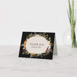 Rustik botanisk höstblomma horisontell med bild tack kort