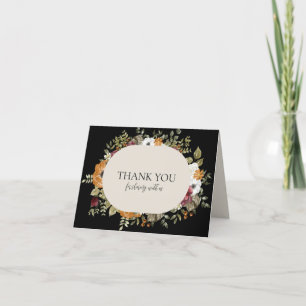 Rustik botanisk höstblomma horisontell med bild tack kort