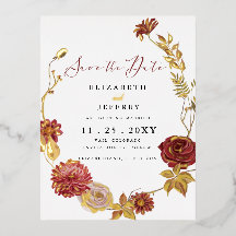 Rustik botanisk höstfälla Spara datum