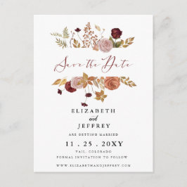 Rustik botanisk höstfälla Spara datum Meddelande Vykort