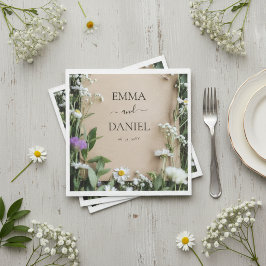 Rustik Botanisk Kraftpapper med Vilda Blommor Bröl Pappersservett