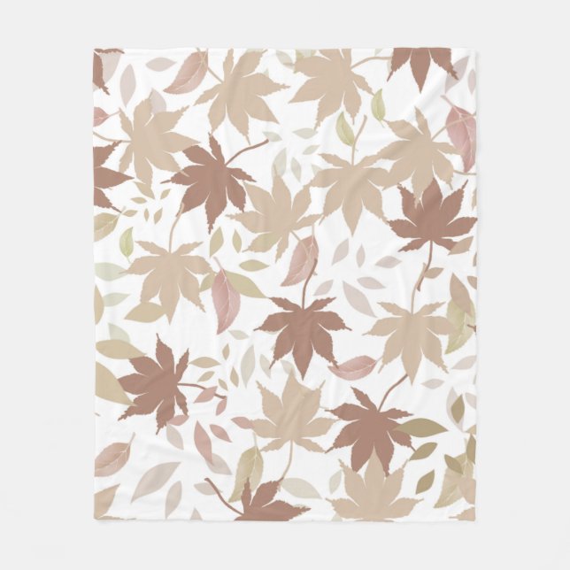 Rustik botanisk maple Löv Mönster Mysigt Fall Fleecefilt (Framsidan)