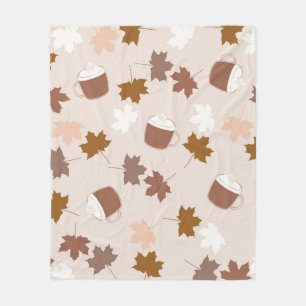 Rustik Botanisk pumpkin Spice Maple Löv Mönster Fleecefilt