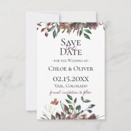 Rustik Botanisk Save The Date Meddelande