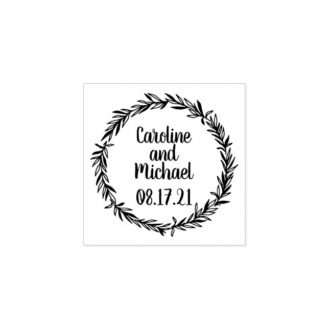 Rustik botaniska Anpassningsbarna Land WAN Bröllop Stämpel (Tryck)