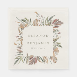 Rustik botaniska jorden Tones Bröllop Namn Anpassn Pappersservett