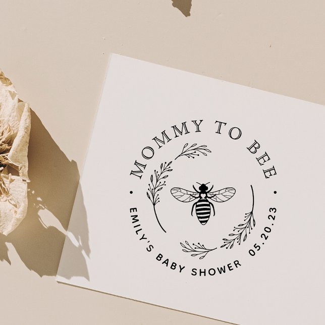 Rustik botaniskt andedräkt till Bee Baby Shower Stämpel (Skapare uppladdad)