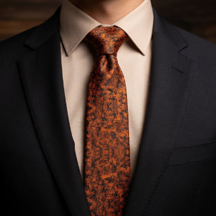 Rustik bränd orange prickig slips